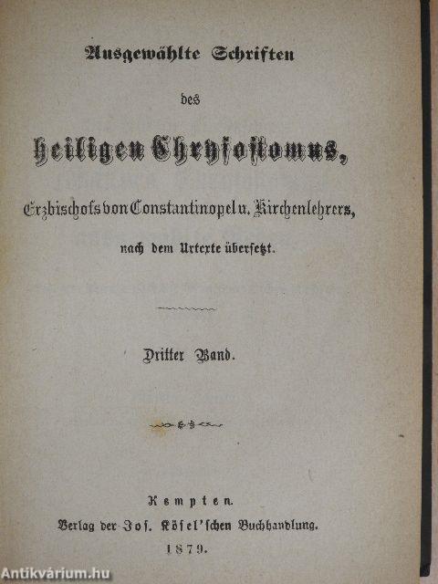 Ausgewählte Schriften des heiligen Chrysostomus III. (gótbetűs)