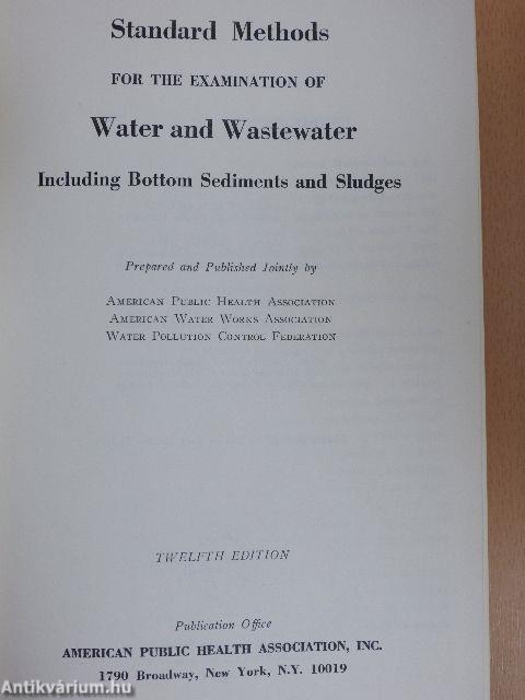 Standard Methods for the Examination of Water and Wastewater