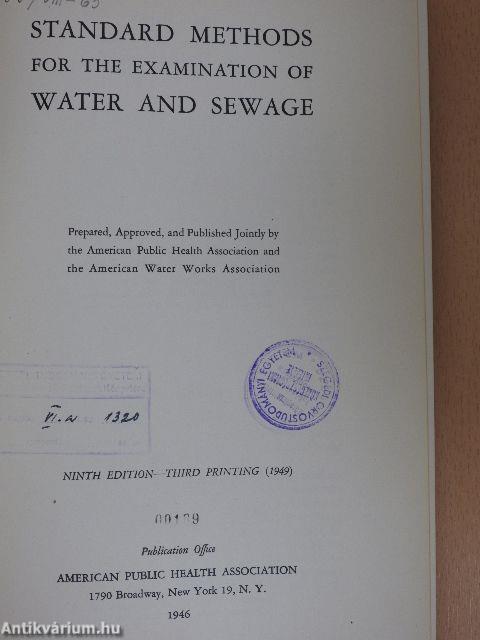 Standard Methods for the Examination of Water and Sewage