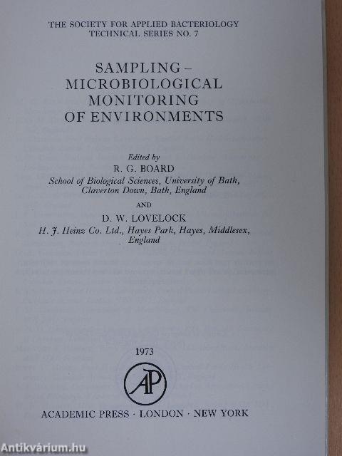 Sampling - Microbiological Monitoring of Environments