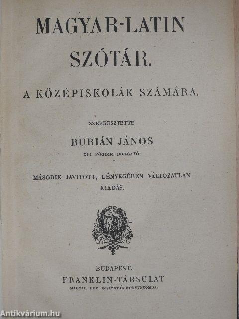 Magyar-latin szótár/Latin-magyar szótár I-II.