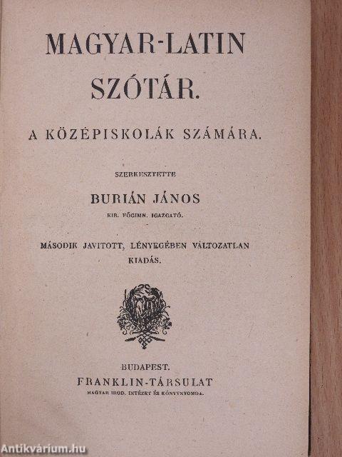 Magyar-latin szótár/Latin-magyar szótár I-II.