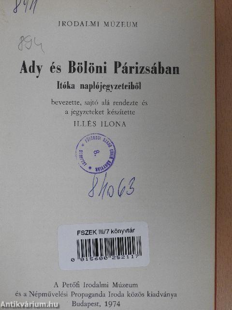 Ady és Bölöni Párizsában