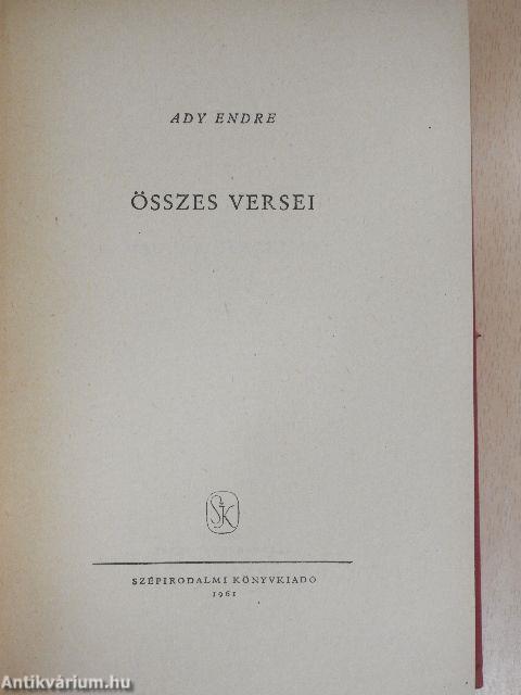 Ady Endre összes versei II. (töredék)