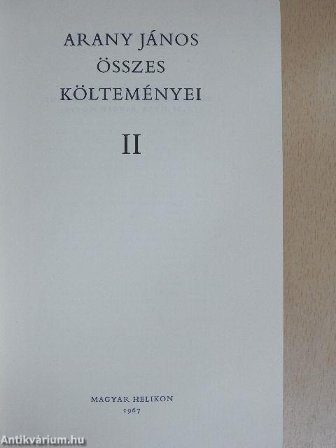 Arany János összes költeményei II. (töredék)