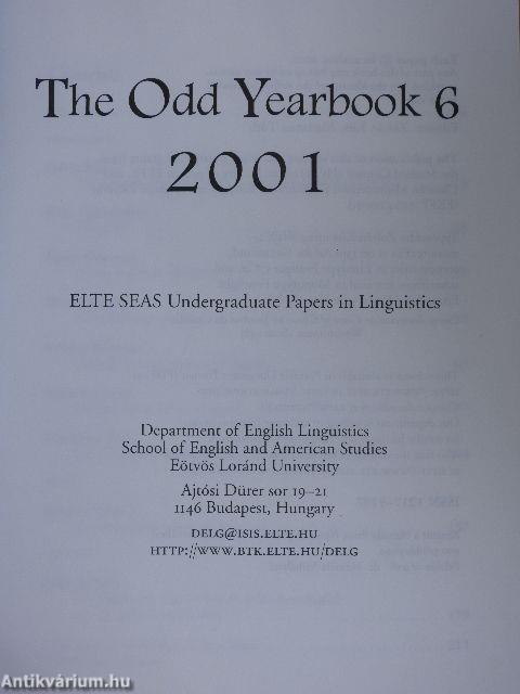 The Odd Yearbook 6 2001