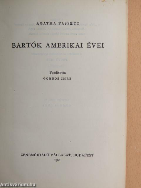 Bartók amerikai évei