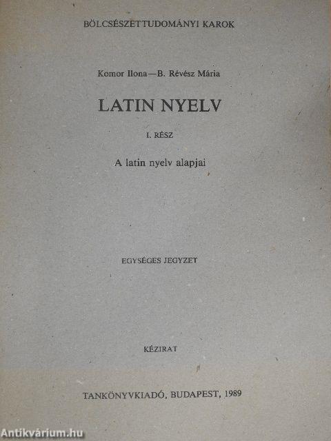 Latin nyelv I.