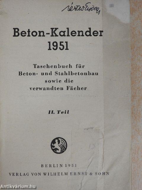 Beton-Kalender 1951. II.