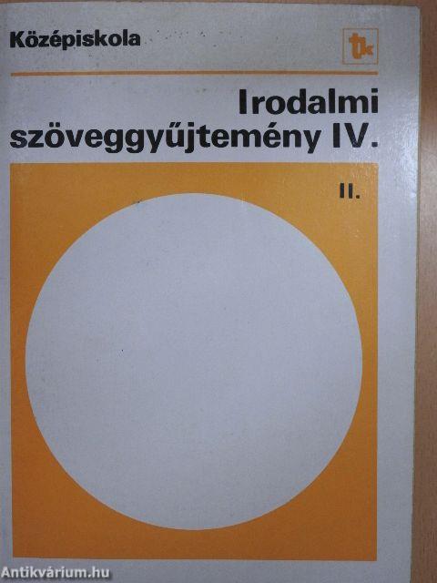 Irodalmi szöveggyűjtemény IV/II.