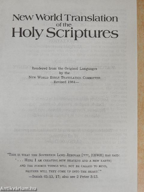 New World Translation of the Holy Scriptures