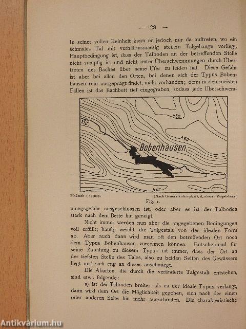 Die geographische und topographische Lage der Siedlungen des Vogelsbergs