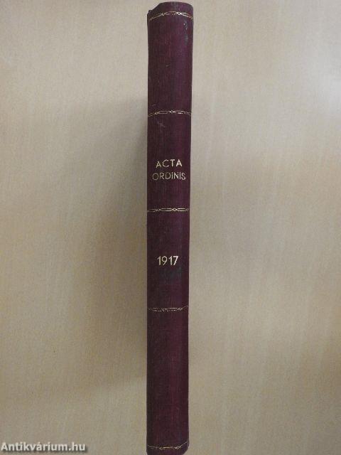 Acta Ordinis Fratrum Minorum Ianuarii-Decembris 1917-1918