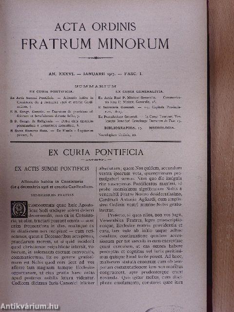 Acta Ordinis Fratrum Minorum Ianuarii-Decembris 1917-1918