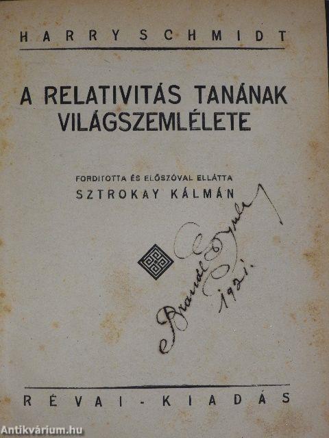 A relativitás tanának világszemlélete