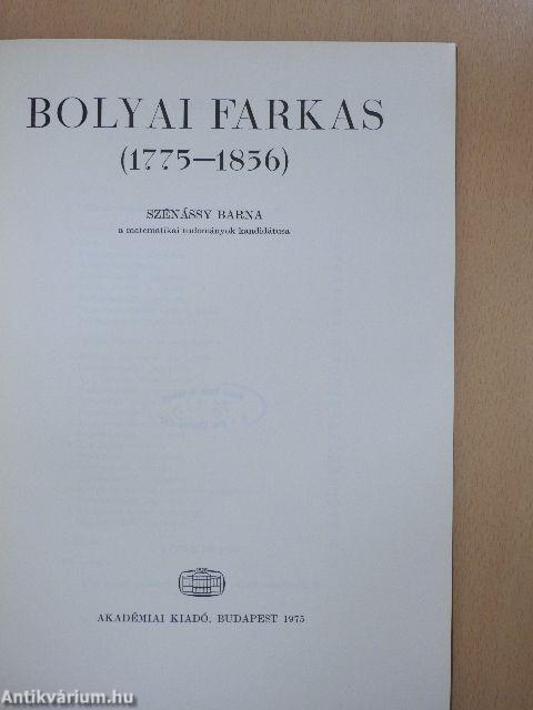 Bolyai Farkas (1775-1856)