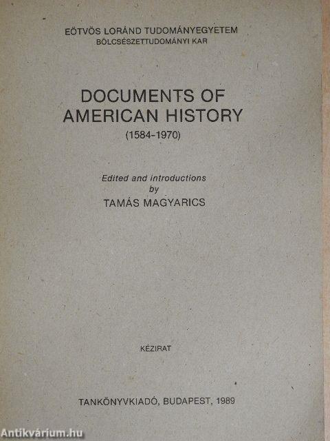 Documents of American History