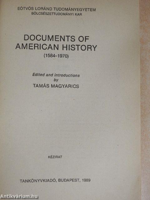 Documents of American History