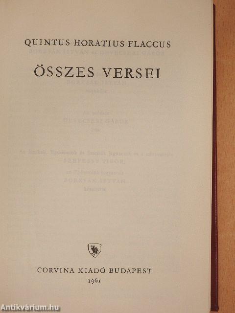 Quintus Horatius Flaccus összes versei