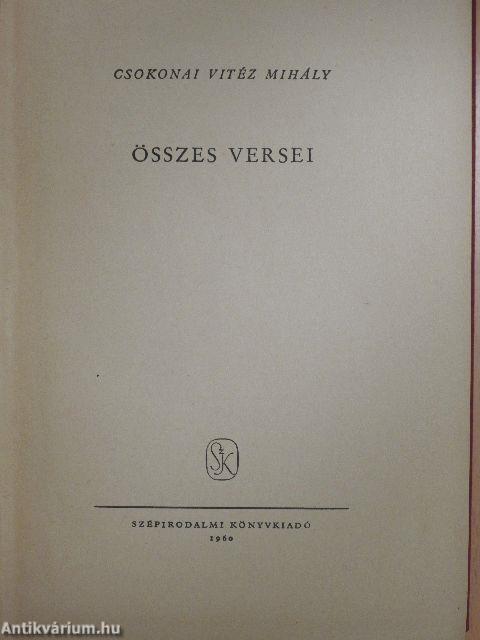 Csokonai Vitéz Mihály összes versei I-II.