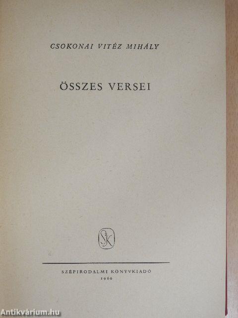 Csokonai Vitéz Mihály összes versei I. (töredék)