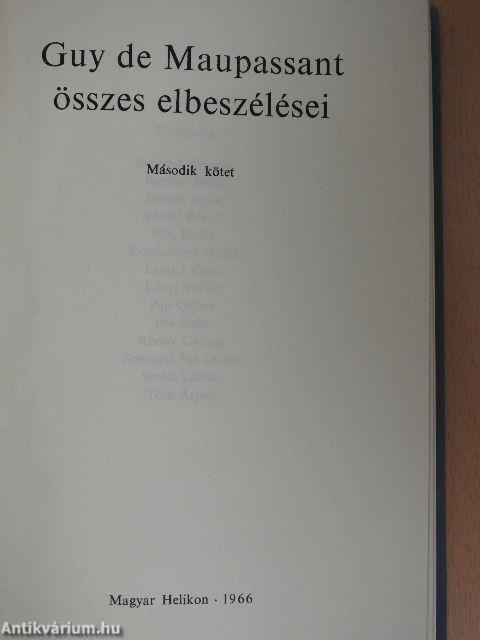 Guy de Maupassant összes elbeszélései II. (töredék)