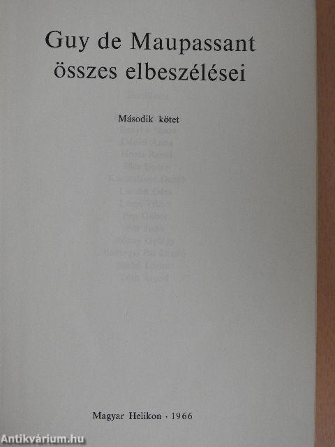 Guy de Maupassant összes elbeszélései II. (töredék)