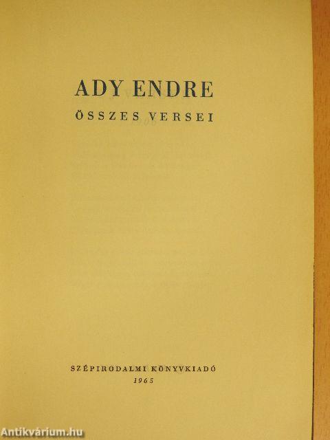 Ady Endre összes versei I. (töredék)