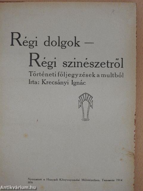 Régi dolgok - Régi szinészetről