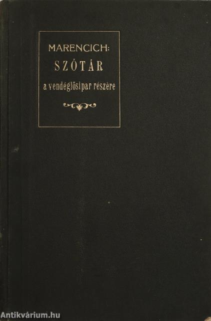 Szótár a vendéglősipar részére