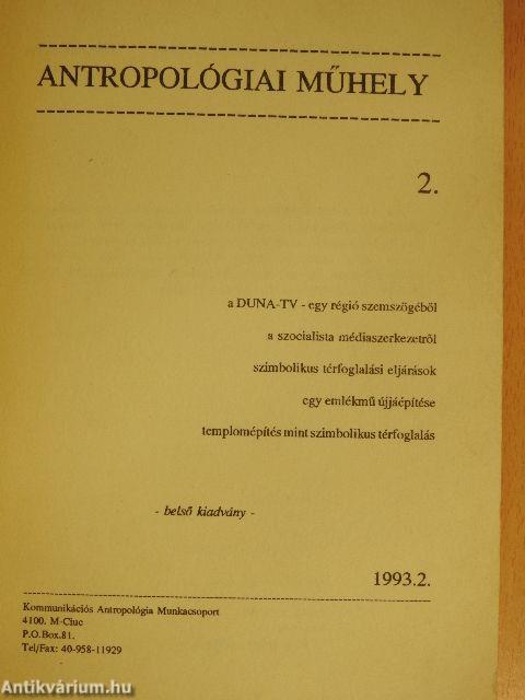 Antropológiai műhely 1993. 2.