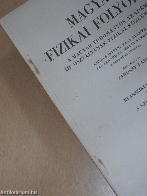 Magyar Fizikai Folyóirat - Klasszikus sorozat VIII.