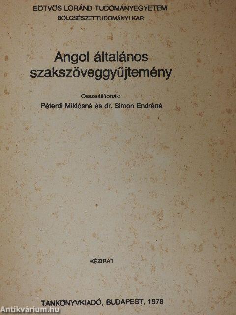 Angol általános szakszöveggyűjtemény