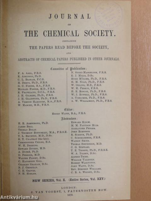 Journal of the Chemical Society 1872.