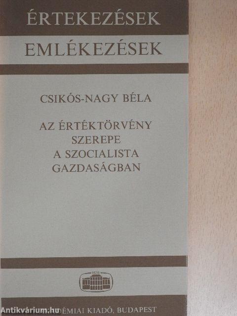 Az értéktörvény szerepe a szocialista gazdaságban