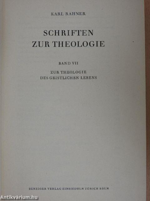 Schriften zur Theologie VII.