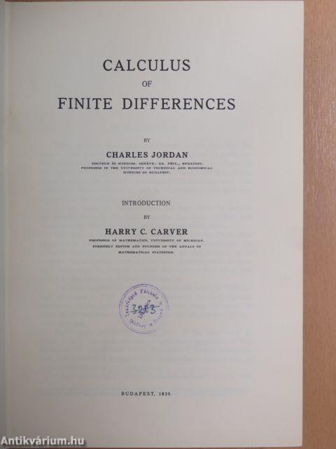 Calculus of Finite Differences