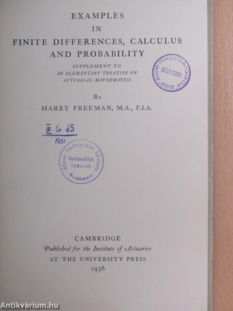 Examples in Finite Differences, Calculus and Probability