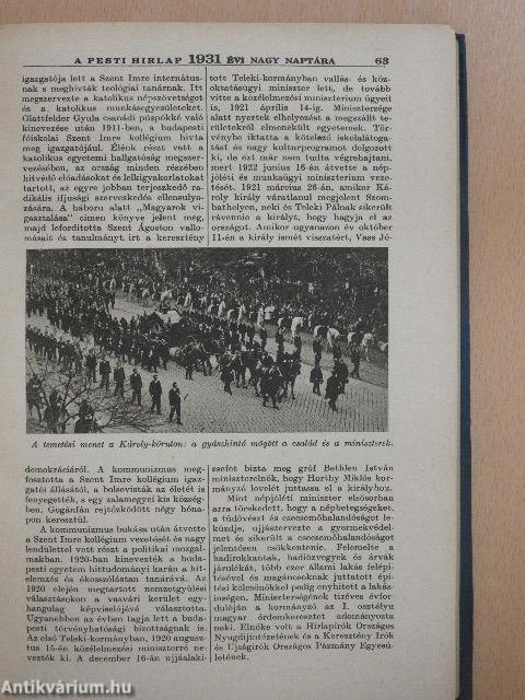 A Pesti Hirlap Nagy Naptára az 1931. közönséges évre
