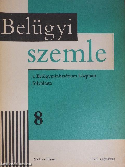 Belügyi Szemle 1978. augusztus