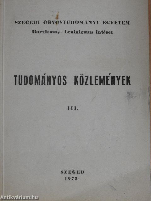 Tudományos Közlemények III.