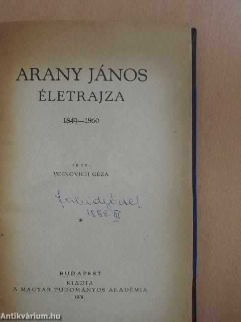 Arany János életrajza II-III.