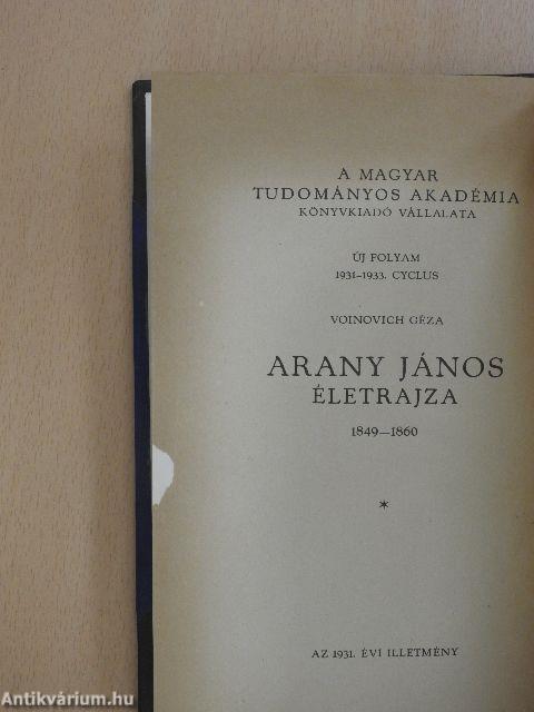 Arany János életrajza II-III.