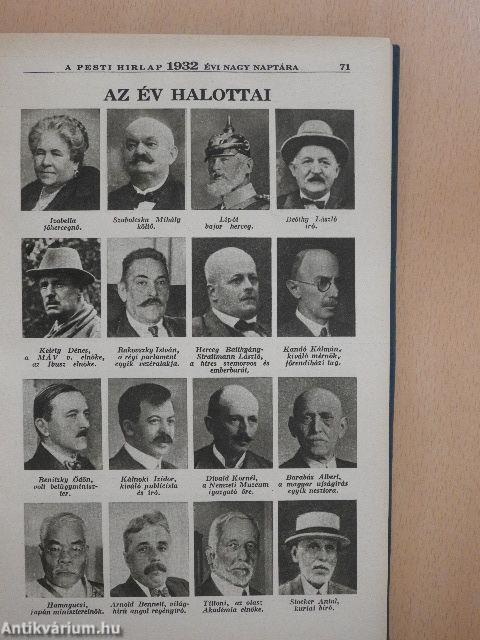 A Pesti Hirlap Nagy Naptára az 1932. szökő évre