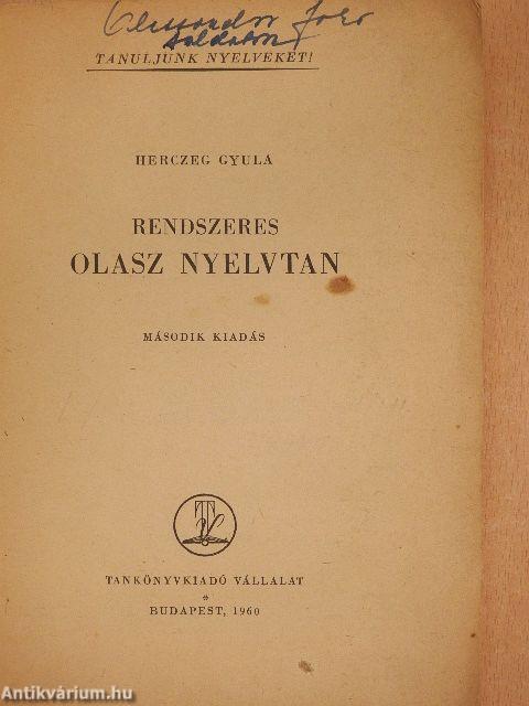 Rendszeres olasz nyelvtan