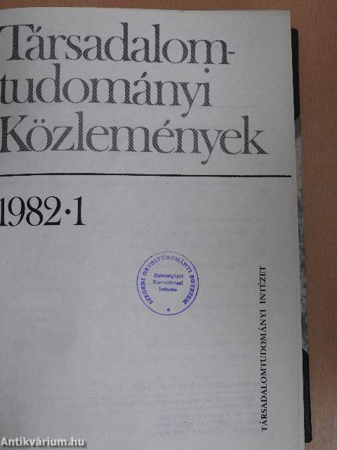 Társadalomtudományi Közlemények 1982/1-4.