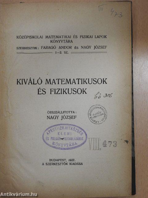 Kiváló matematikusok és fizikusok