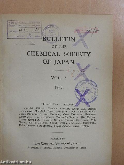 Bulletin of the Chemical Society of Japan January-December 1932-1933.