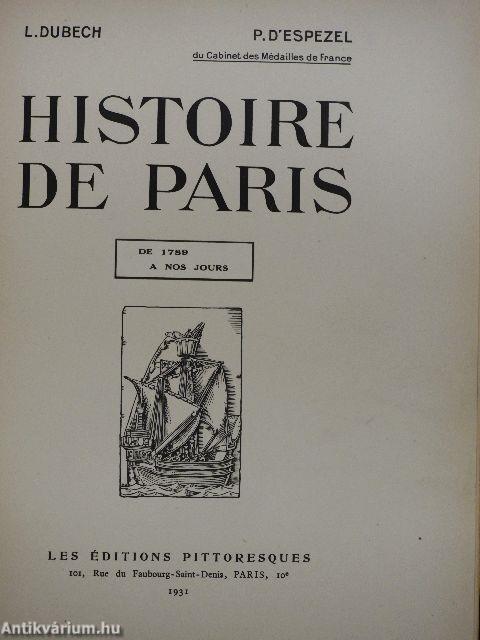 Histoire de Paris - De 1789 a nos jours