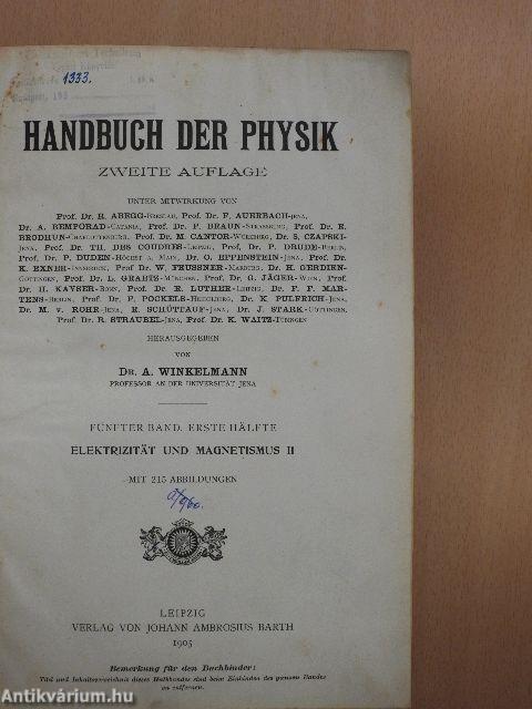 Handbuch der Physik V/1-2.